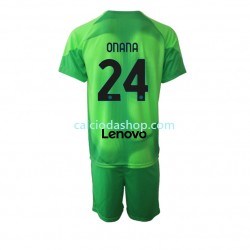 Maglia Portiere Inter Milan Andre Onana 24 Gara Terza Completo Bambino 2-13 Anni 2022-2023 MC