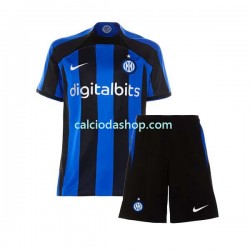 Maglia Inter Milan Gara Home Completo Bambino 2-13 Anni 2022-2023 MC