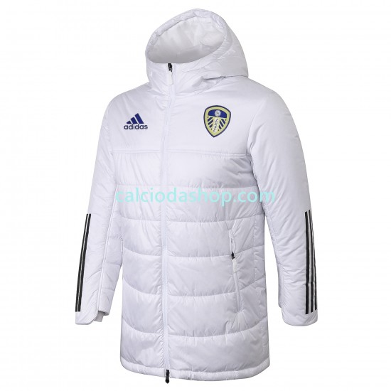 Leeds United Uomo Giacca con Cappuccio Fleece Bianco