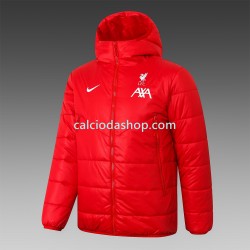 Liverpool Uomo Giacca con Cappuccio Fleece Rosso