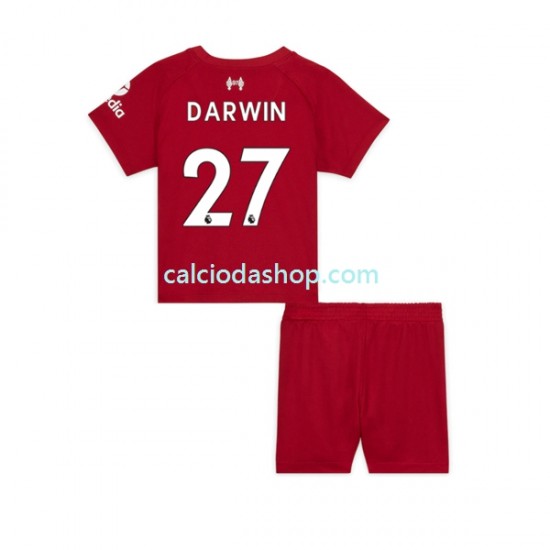 Maglia Liverpool Darwin Nunez 27 Gara Home Completo Bambino 2-13 Anni 2022-2023 MC