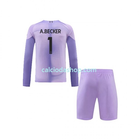 Maglia Portiere Liverpool A.Becker 1 Gara Home Completo Bambino 2-13 Anni 2022-2023 ML