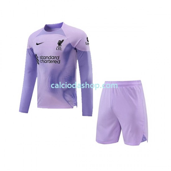 Maglia Portiere Liverpool Gara Home Completo Bambino 2-13 Anni 2022-2023 ML