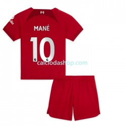 Maglia Liverpool Mane 10 Gara Home Completo Bambino 2-13 Anni 2022-2023 MC