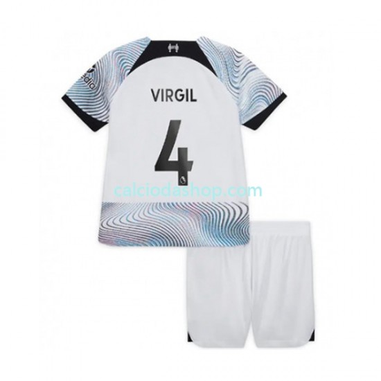 Maglia Liverpool Virgil van Dijk Gara Away Completo Bambino 2-13 Anni 2022-2023 MC