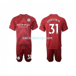 Maglia Portiere Manchester City Ederson M. 31 Gara Home Completo Bambino 2-13 Anni 2022-2023 MC