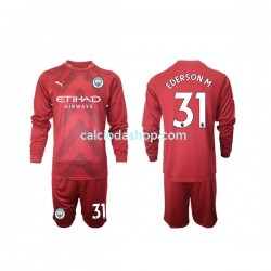 Maglia Portiere Manchester City Ederson M 31 Gara Home Completo Bambino 2-13 Anni 2022-2023 ML