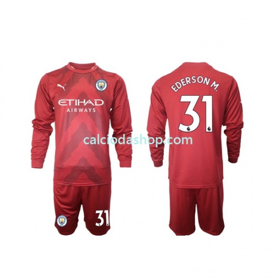 Maglia Portiere Manchester City Ederson M 31 Gara Home Completo Bambino 2-13 Anni 2022-2023 ML