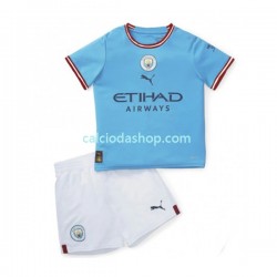 Maglia Manchester City Gara Home Completo Bambino 2-13 Anni 2022-2023 MC