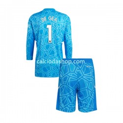 Maglia Portiere Manchester United DE GEA 1 Gara Home Completo Bambino 2-13 Anni 2022-2023 ML