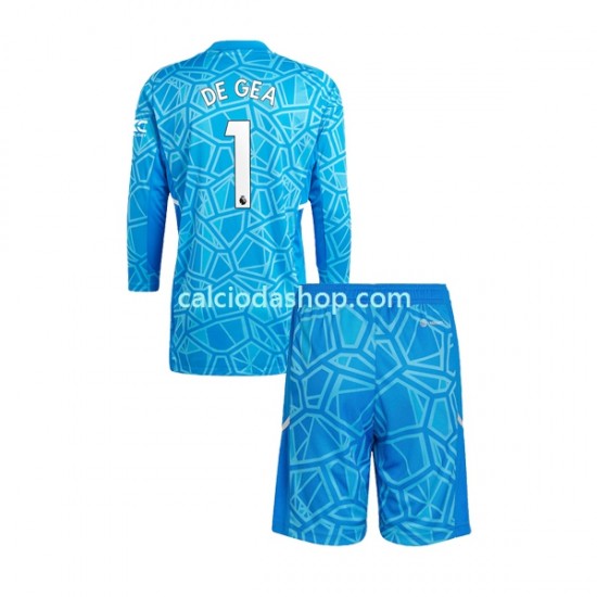 Maglia Portiere Manchester United DE GEA 1 Gara Home Completo Bambino 2-13 Anni 2022-2023 ML