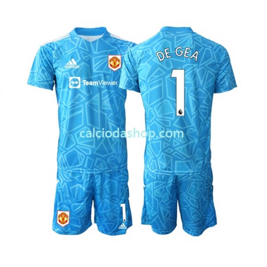 Maglia Portiere Manchester United DE GEA 1 Gara Home Completo Bambino 2-13 Anni 2022-2023 MC