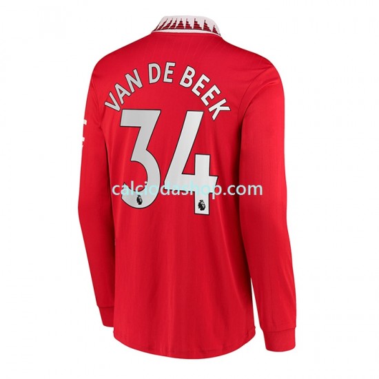 Maglia Manchester United Donny van de Beek 34 Gara Home Uomo 2022-2023 ML