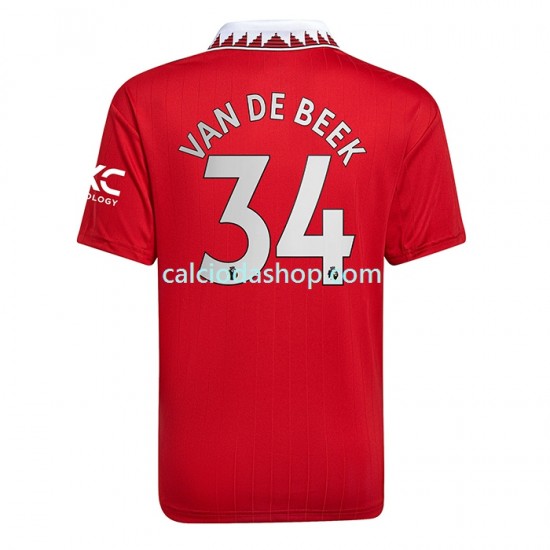 Maglia Manchester United Donny van de Beek 34 Gara Home Uomo 2022-2023 MC