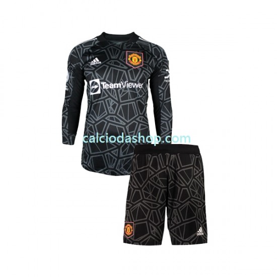 Maglia Portiere Manchester United Gara Away Completo Bambino 2-13 Anni 2022-2023 ML