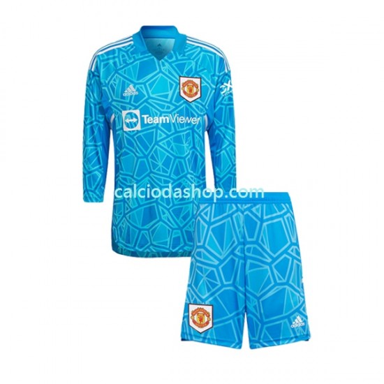 Maglia Portiere Manchester United Gara Home Completo Bambino 2-13 Anni 2022-2023 ML