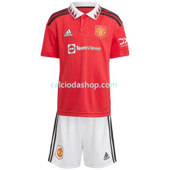 Maglia Manchester United Gara Home Completo Bambino 2-13 Anni 2022-2023 MC