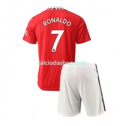 Maglia Manchester United Ronaldo 7 Gara Home Completo Bambino 2-13 Anni 2022-2023 MC