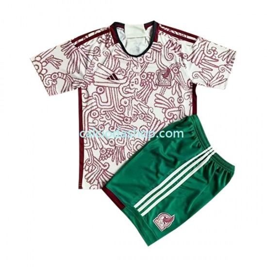 Maglia Messico Gara Away Completo Bambino 2-13 Anni Mondiali 2022 MC