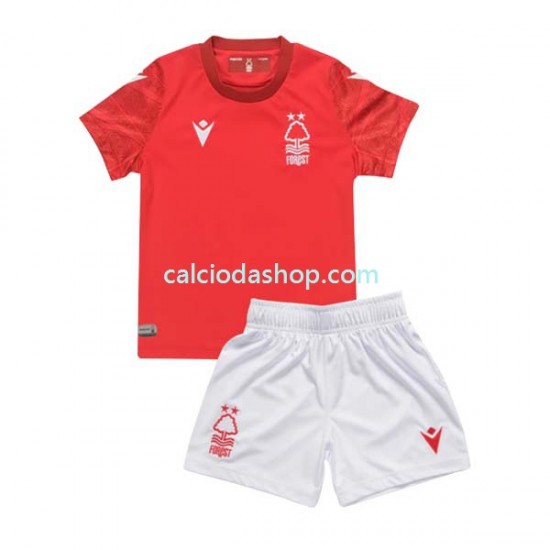 Maglia Nottingham Forest Gara Home Completo Bambino 2-13 Anni 2022-2023 MC