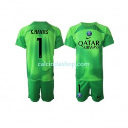 Maglia Portiere Paris Saint-Germain Keylor Navas 1 Gara Home Completo Bambino 2-13 Anni 2022-2023 MC