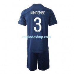 Maglia Paris Saint-Germain Kimpembe 3 Gara Home Completo Bambino 2-13 Anni 2022-2023 MC