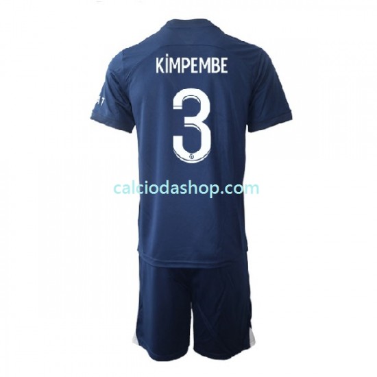 Maglia Paris Saint-Germain Kimpembe 3 Gara Home Completo Bambino 2-13 Anni 2022-2023 MC