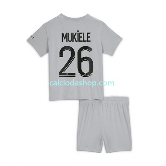 Maglia Paris Saint-Germain Mukiele 26 Gara Away Completo Bambino 2-13 Anni 2022-2023 MC