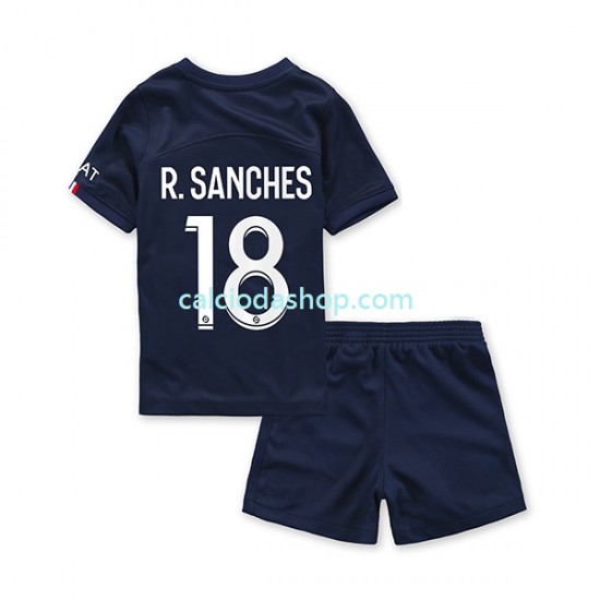 Maglia Paris Saint-Germain R.Sanches 18 Gara Home Completo Bambino 2-13 Anni 2022-2023 MC