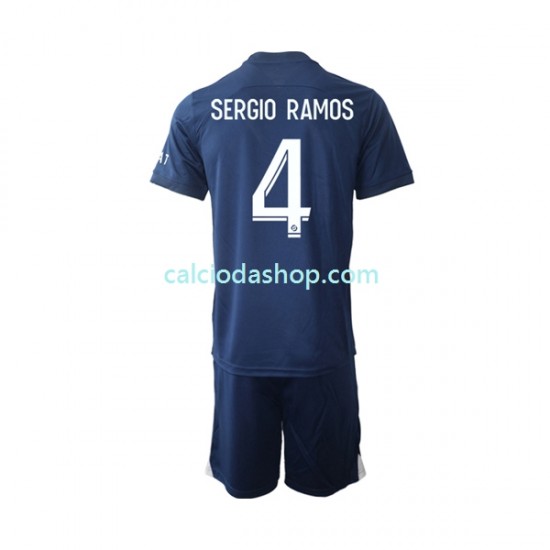 Maglia Paris Saint-Germain Sergio Ramos 4 Gara Home Completo Bambino 2-13 Anni 2022-2023 MC