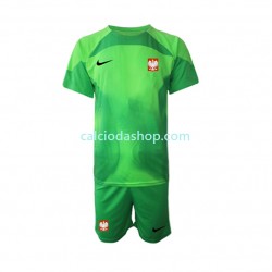 Maglia Portiere Polonia Gara Home Completo Bambino 2-13 Anni Mondiali 2022 MC