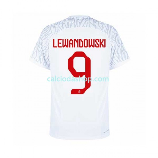 Maglia Polonia Lewandowski 9 Gara Home Uomo Mondiali 2022 MC