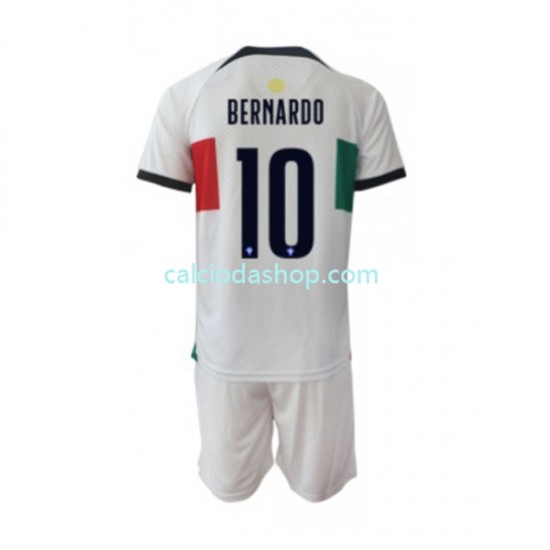 Maglia Portogallo Bernardo 10 Gara Away Completo Bambino 2-13 Anni Mondiali 2022 MC