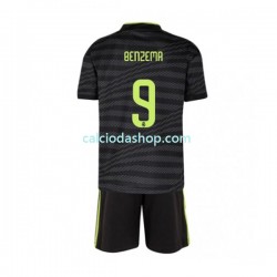 Maglia Real Madrid Benzema 9 Gara Terza Completo Bambino 2-13 Anni 2022-2023 MC