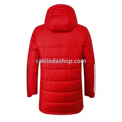 Real Madrid Uomo Giacca con Cappuccio Fleece Rosso