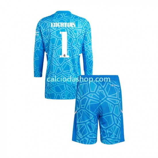 Maglia Portiere Real Madrid Courtois 1 Gara Home Completo Bambino 2-13 Anni 2022-2023 ML