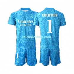 Maglia Portiere Real Madrid Courtois 1 Gara Home Completo Bambino 2-13 Anni 2022-2023 MC