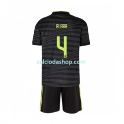 Maglia Real Madrid David Alaba 4 Gara Terza Completo Bambino 2-13 Anni 2022-2023 MC