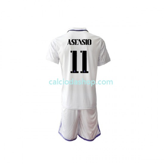 Maglia Real Madrid Marco Asensio 11 Gara Home Completo Bambino 2-13 Anni 2022-2023 MC