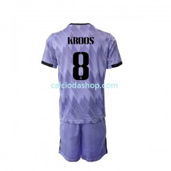 Maglia Real Madrid Toni Kroos 8 Gara Away Completo Bambino 2-13 Anni 2022-2023 MC