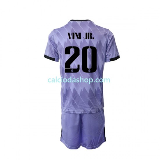 Maglia Real Madrid Vinicius Junior 20 Gara Away Completo Bambino 2-13 Anni 2022-2023 MC