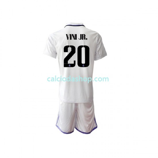 Maglia Real Madrid Vinicius Junior 20 Gara Home Completo Bambino 2-13 Anni 2022-2023 MC