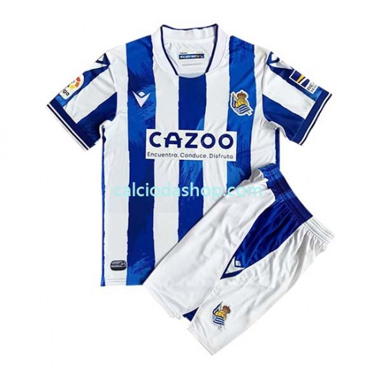 Maglia Real Sociedad Gara Home Completo Bambino 2-13 Anni 2022-2023 MC