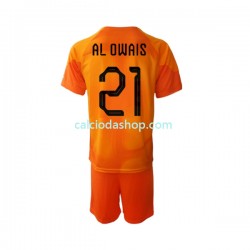 Maglia Portiere Arabia Saudita Mohammed Al-Owais 21 Gara Away Completo Bambino 2-13 Anni Mondiali 2022 MC