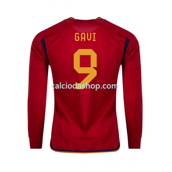 Maglia Spagna Gavi 9 Gara Home Uomo Mondiali 2022 ML