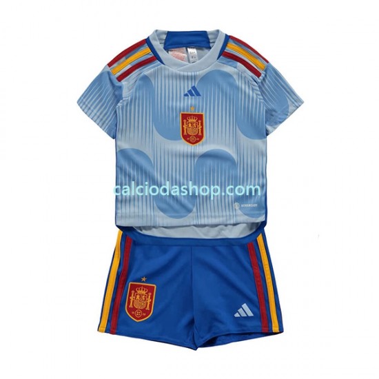 Maglia Spagna Gara Away Completo Bambino 2-13 Anni Mondiali 2022 MC