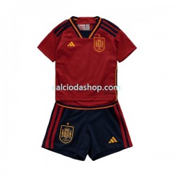 Maglia Spagna Gara Home Completo Bambino 2-13 Anni Mondiali 2022 MC