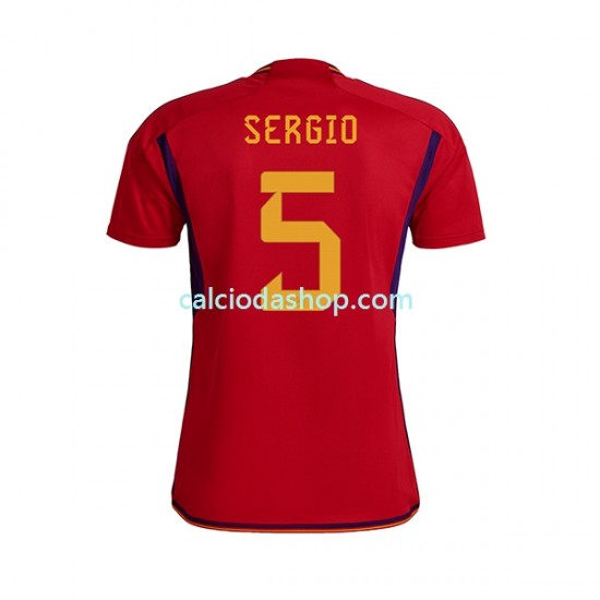 Maglia Spagna SERGIO BUSQUETS 5 Gara Home Uomo Mondiali 2022 MC