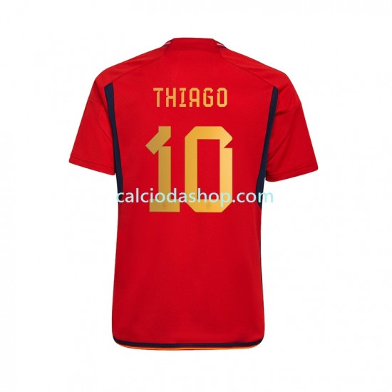 Maglia Spagna Thiago 10 Gara Home Uomo Mondiali 2022 MC