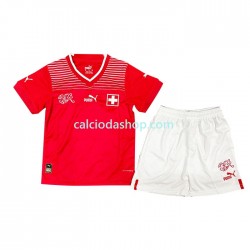 Maglia Svizzera Gara Home Completo Bambino 2-13 Anni Mondiali 2022 MC